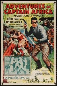 2j060 ADVENTURES OF CAPTAIN AFRICA chapter 14 1sh 1955 serial, Captain Africa & the Wolf Dog!