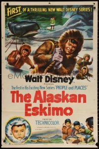 2j065 ALASKAN ESKIMO 1sh 1953 Walt Disney, art of arctic natives, People & Places series!
