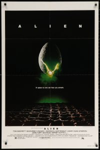2j069 ALIEN studio style 1sh 1979 Ridley Scott outer space sci-fi monster classic, cool egg image!