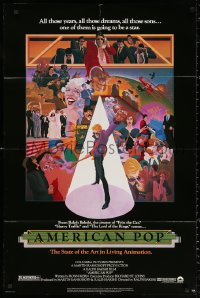 2j075 AMERICAN POP 1sh 1981 cool rock & roll art by Wilson McClean & Ralph Bakshi!