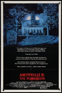 2j076 AMITYVILLE II 1sh 1982 The Possession, cool image of haunted house!