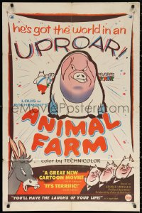 2j080 ANIMAL FARM 1sh 1955 animated cartoon from classic George Orwell novel!