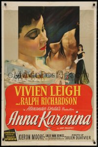 2j082 ANNA KARENINA 1sh 1948 Julien Duvivier, Vivien Leigh in Leo Tolstoy's story, ultra-rare!