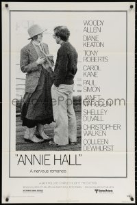 2j083 ANNIE HALL 1sh 1977 full-length Woody Allen & Diane Keaton in a nervous romance!