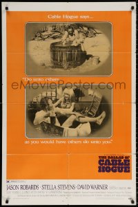 2j095 BALLAD OF CABLE HOGUE 1sh 1970 Sam Peckinpah, Robards & sexy Stella Stevens in wash tub!