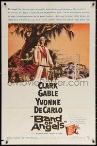 2j096 BAND OF ANGELS 1sh 1957 Clark Gable buys beautiful slave mistress Yvonne De Carlo!