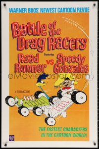 2j103 BATTLE OF THE DRAG RACERS 1sh 1966 great art of Speedy Gonzales vs Road Runner in cars!