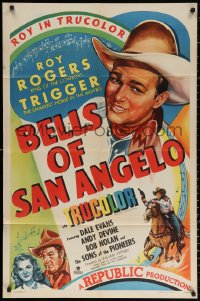 2j112 BELLS OF SAN ANGELO 1sh 1947 Roy Rogers & Dale Evans in Texas fighting baddies!