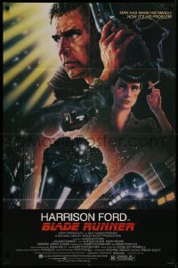 2j133 BLADE RUNNER studio style 1sh 1982 Ridley Scott, Alvin art of Harrison Ford & cast!