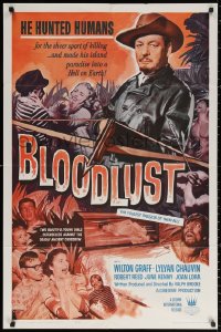 2j143 BLOODLUST 1sh 1961 he hunted humans for the sport of killing, Hell on Earth!