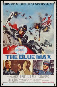 2j145 BLUE MAX 1sh 1966 Frank McCarthy art of WWI fighter pilot George Peppard in airplane!
