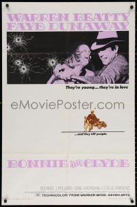 2j149 BONNIE & CLYDE 1sh 1967 notorious crime duo Warren Beatty & Faye Dunaway, Arthur Penn!