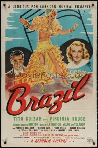 2j157 BRAZIL 1sh 1944 Tito Guizar & Virginia Bruce in a glorious Pan-American musical romance!