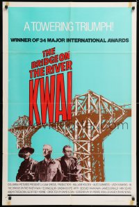 2j163 BRIDGE ON THE RIVER KWAI 1sh R1972 William Holden, Alec Guinness, David Lean classic!