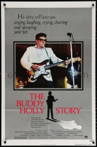 2j172 BUDDY HOLLY STORY 1sh 1978 Gary Busey, great art of electrified guitar, rock 'n' roll