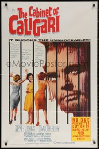 2j179 CABINET OF CALIGARI 1sh 1962 written by Robert Bloch, it shocks the unshockables!