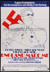 2j041 ENGLAND MADE ME Canadian 1sh 1973 different art of Peter Finch, Michael York!