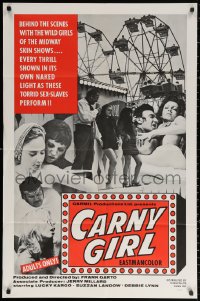 2j186 CARNY GIRL 1sh 1970 behind the scenes with the wild girls of the midway skin shows!