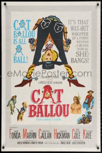 2j193 CAT BALLOU int'l 1sh 1965 classic sexy cowgirl Jane Fonda, Lee Marvin, great artwork!
