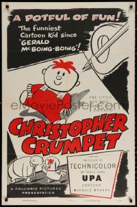 2j206 CHRISTOPHER CRUMPET 1sh 1953 drawing board w/UPA cartoon kid who turns into a chicken, rare!