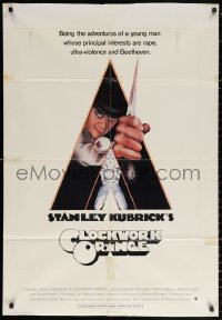 2j211 CLOCKWORK ORANGE int'l 1sh 1972 Stanley Kubrick classic, Castle art of Malcolm McDowell!