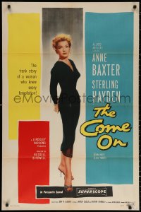 2j219 COME ON 1sh 1956 full-length image of very sexy bad girl Anne Baxter!