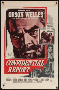 2j223 CONFIDENTIAL REPORT 1sh 1962 Orson Welles as Mr. Arkadin, the first citizen of suspense!