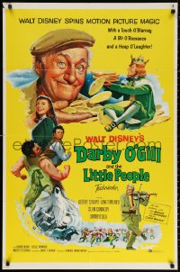 2j245 DARBY O'GILL & THE LITTLE PEOPLE 1sh 1959 Disney, Sean Connery, it's leprechaun magic!