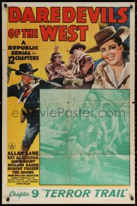 2j246 DAREDEVILS OF THE WEST chapter 9 1sh 1943 Rocky Lane & Native Americans, Republic serial