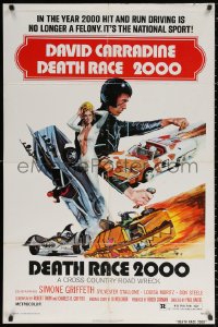 2j255 DEATH RACE 2000 1sh 1975 hit & run driving is no longer a felony, it's a national sport!