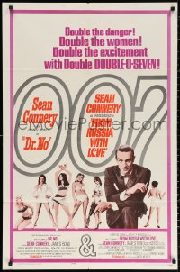 2j279 DR. NO/FROM RUSSIA WITH LOVE 1sh 1965 Sean Connery is James Bond, double danger & excitement!