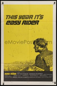 2j288 EASY RIDER style C 1sh 1969 Peter Fonda, biker classic directed by Dennis Hopper!