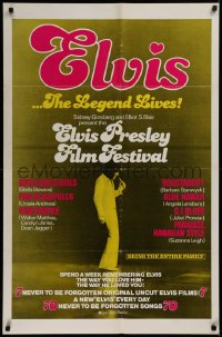 2j293 ELVIS PRESLEY FILM FESTIVAL 1sh 1970s the legend lives, bring the entire family!