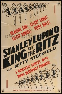 2j016 KING OF THE RITZ English 1sh 1933 Sleepless Nights star Stanley Lupino, sexy showgirls, rare!