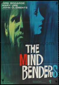 2j021 MIND BENDERS English 1sh 1963 Basil Dearden directed, wild art of Dirk Bogarde & Mary Ure!