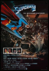 2j035 SUPERMAN II English 1sh 1981 Christopher Reeve, Terence Stamp, great Goozee art over NYC!