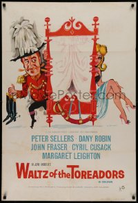 2j038 WALTZ OF THE TOREADORS English 1sh 1962 wacky image of Peter Sellers pinching maid!