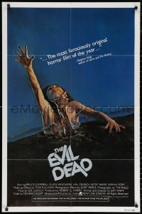 2j307 EVIL DEAD 1sh 1983 Sam Raimi, best horror art of girl grabbed by zombie!