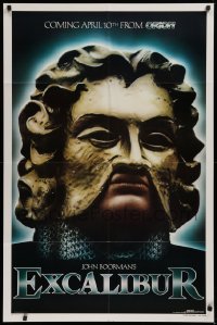 2j312 EXCALIBUR teaser 1sh 1981 John Boorman directed, Robert Addie as Mordred wearing mask!