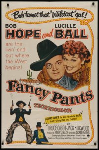 2j318 FANCY PANTS 1sh R1962 Lucille Ball & wacky cowboy Bob Hope are driving the west wild!