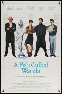 2j328 FISH CALLED WANDA 1sh 1988 John Cleese, Jamie Lee Curtis, Kline & Palin in police line up!