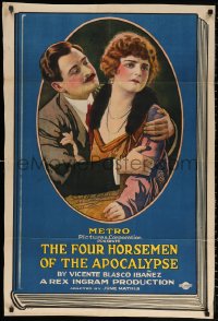 2j341 FOUR HORSEMEN OF THE APOCALYPSE 1sh 1921 Rex Ingram, Ibanez, ultra-rare art of Hale & Clark!