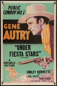 2j368 GENE AUTRY stock 1sh 1938 art of singing public cowboy no 1, Under Fiesta Stars!