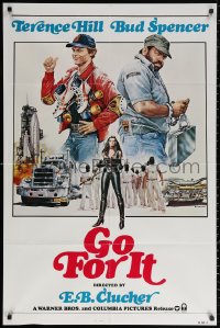 2j387 GO FOR IT 1sh 1983 Casaro art of Terence Hill, Bud Spencer, Enzo Barboni adventure comedy!