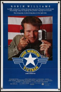 2j397 GOOD MORNING VIETNAM 1sh 1987 military radio DJ Robin Williams, directed by Barry Levinson!