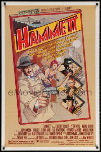 2j412 HAMMETT 1sh 1982 Wim Wenders directed, Frederic Forrest, really cool detective art by Garland