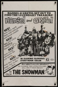 2j416 HANSEL & GRETEL /SNOWMAN 23x35 1sh 1980s Kinemin puppets & classic TV short from Raymond Briggs book!