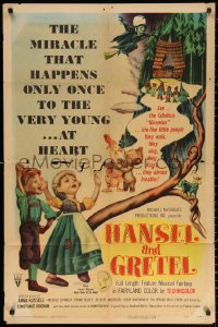 2j415 HANSEL & GRETEL 1sh 1954 classic fantasy tale acted out by cool Kinemin puppets!