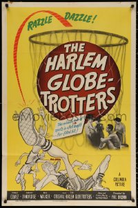2j420 HARLEM GLOBETROTTERS 1sh 1951 cool different art, black African-American basketball!