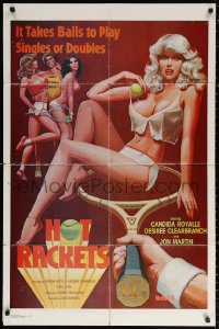 2j442 HOT RACKETS 1sh 1979 Candida Royale, Desiree Cousteau, image of sexy woman on tennis racket!